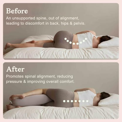 bbhugme Pregnancy Pillow, Dusty Pink - Adjustable Firmness & Shape - color: Dusty Pink