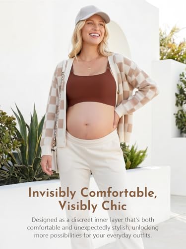 Seamless Wireless Nursing Bras for Breastfeeding Maternity 3PACK - color: Black/Beige/Brown, size: XX-Large