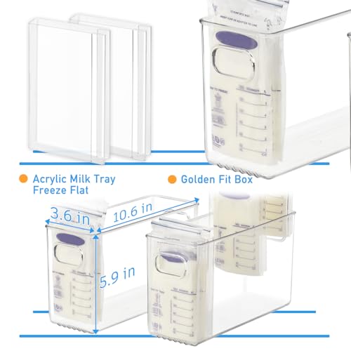 Ugotfeels Breastmilk Storage Container with Freezer Flattener Kit