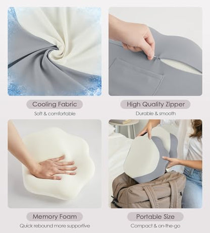 DONAMA Memory Foam Pregnancy Pillow for Sleeping, Cooling Maternity Pillow - color: White and Grey