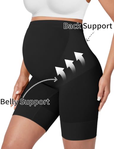 KIM S "Baby Shower Essential” Maternity Shapewear, Belly Support Underwear - color: B. Black, size: Small