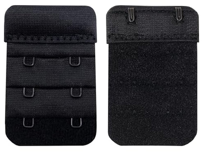 Women Bra Extenders 2 Hook/3 Hook/4 Hook Soft Bra Strap Extension - color: Bra Extender 2 Hook Black/Beige