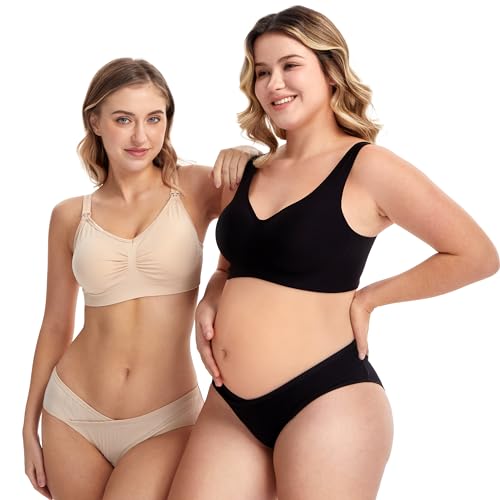 HBselect Maternity Underwear Cotton Healthy Comfort Maternity Panties - color: 6pack-multicoloured-c, size: Medium