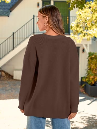 LILLUSORY Women's Oversized Fall Cardigan Sweater Chunky Jackets 2026 - color: Brown, size: Small