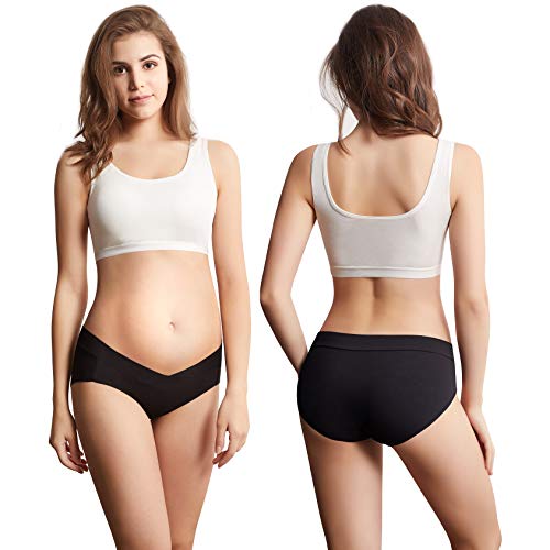Mama Cotton Women's Under The Bump Maternity Panties Pregnancy Postpartum Maternity Underwear Multi-Pack - color: Multicolor-c 5 Pack, size: Small