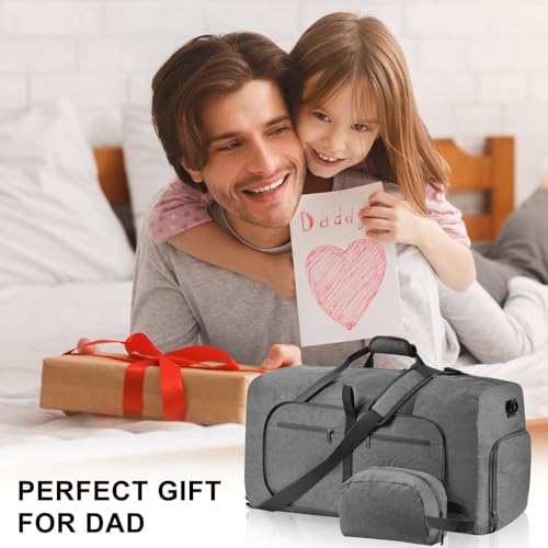 Felipe Varela Foldable Duffle Bag for Travel Weekend Overnight Gym Camping - color: C Gray, size: 65L