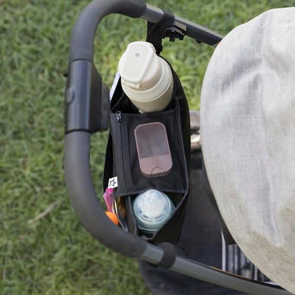 Tiny Twinkle Universal Stroller Organizer with Adjustable Strap - Waterproof Stroller Caddy Fits Baby Jogger, Nuna, Graco, Donna and Bugaboo Strollers（Black） - color: Black, size: CLassic