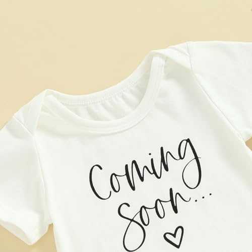 Pregnancy Announcement Baby Bodysuit Gender Neutral Romper - color: Coming Soon-white, size: Newborn