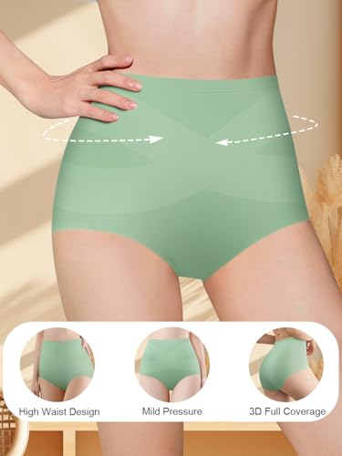 Women's High Waisted Underwear Slightly Tummy Control Panties 4 Pack - color: Multicolor, size: Small