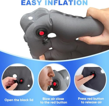 2-Pack Waffle Cushion, Inflatable Seat Cushion for Pressure Relief Seat - color: Gray/Gray