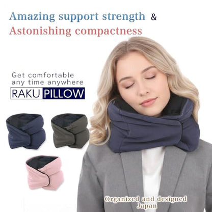 Riverland Travel Pillow Neck Strong Support Easy to Carry Compact - color: Olivegray