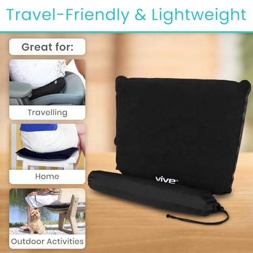 Vive Inflatable Seat Cushion - Portable Pad for Stadiums, Bleachers