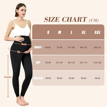 Walifrey Maternity Fleece Lined Leggings with Pockets - color: Brown, size: X-Large