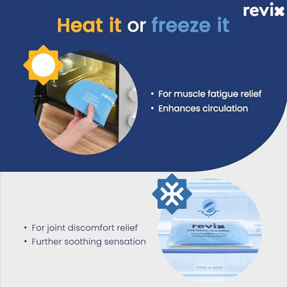 REVIX Ice Pack for Injuries Reusable, 2-Pack Hot & Cold Gel Wrap with Strap - color: Blue, size: Medium 10 x 5 Inch