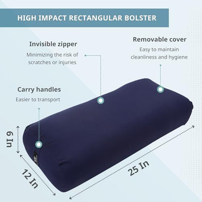 Everyday Yoga Premium Bolster, Soft Meditation Pillow, Multi-Colors - color: Plum, style: A. High Impact - Rectangular