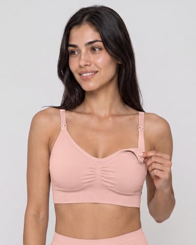 Stelle Nursing Bras Maternity Bralette Seamless for Breastfeeding - color: 1 Pack Pink, size: Medium