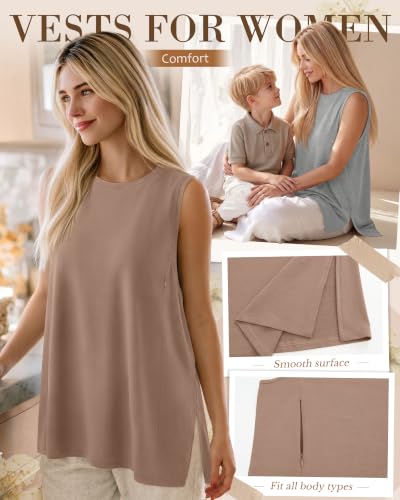 4 Pack Nursing Breastfeeding Tank Tops - color: Khaki, White, Light Gray, Black, size: Small