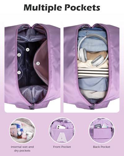 Initial Travel Duffel Bag,Sports Bag,Personalized Weekender Bags - color: Purple, style: J