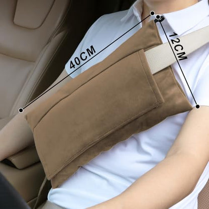 Post Surgery SeatBelt Pillow for Pregnancy Mastectomy Hysterectomy Recovery - color: Brown