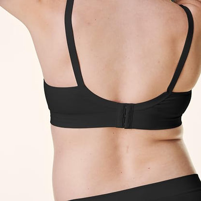 Bravado Designs Nursing Bra Full Coverage Wireless Scoop Neck Comfort Maternity Bra - color: Black, size: XX-Large