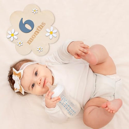 3D Daisy Baby Monthly Milestone Sign Cards, Slate Blue - color: Slate Blue