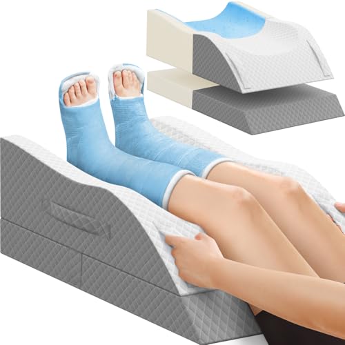 TranquilRelax Leg Elevation Pillows for After Surgery, Wedge Pillow, Grey - color: Grey, size: Double Leg