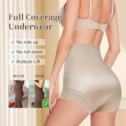 Women Shapewear Tummy Control Underwear High Waisted Girdle Body Shaper Postpartum Compression Panties - size: X-Large