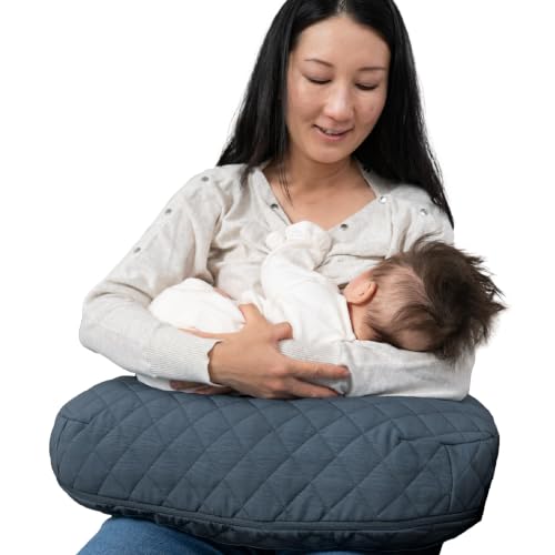 Boppy Nursing Pillow, Luxe Ergonomic Breastfeeding & Baby Feeding Support - color: Luxe - Slate Blue Quilted