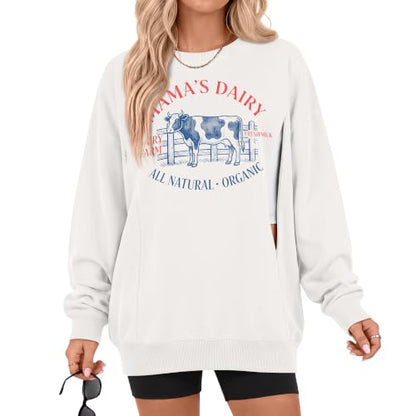 Huukeay Women's Nursing Sweatshirts for Breastfeeding - color: Beige White, size: Large