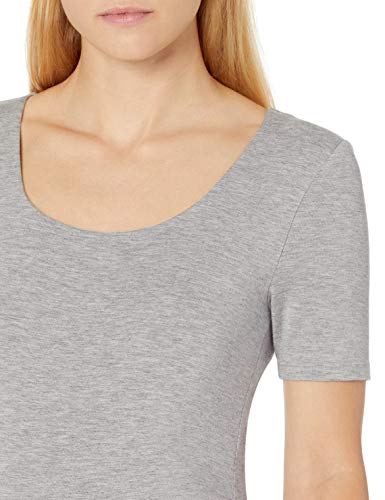 Amazon Essentials Women's Maternity Short-Sleeve Rouched Scoopneck T-Shirt, Pack of 2 - color: Light Grey Heather/White, size: XX-Large