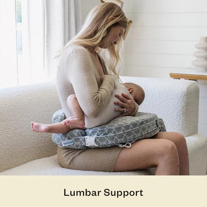 My Brest Friend Nursing Pillow - Deluxe - Flower Key Gray - color: Flower Key Grey