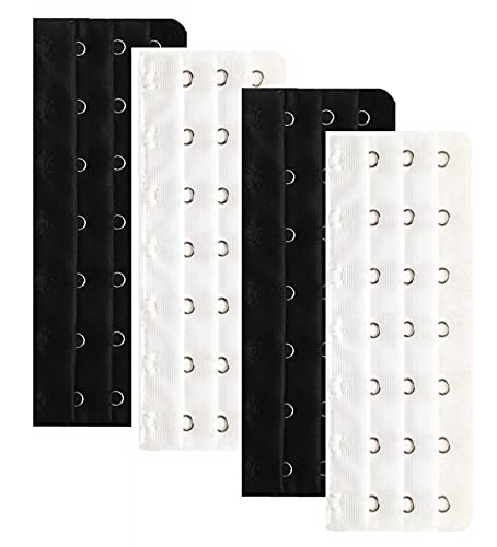 Corset Bra Extender Hook 3/4 Inch Spacing - color: 4pcs:7hook/White&black
