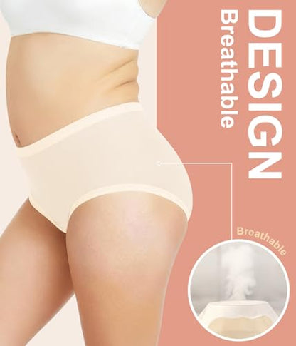 Lastshe Womens Plus Size Seamless Underwear High Waisted Ladies Panty Full Coverage Comfortable Briefs 4 Pack - color: Multi2 (4 Pack), size: 1X