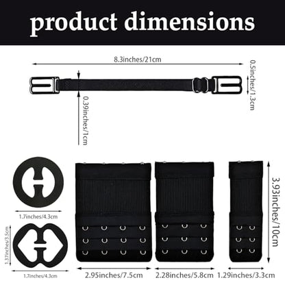 REDANHA 24PCS Adjustable Anti-Slip Bra Strap Clips for Back, Bra Strap Holders, Elastic Bra Extender 2 Hook, 3 Hook, 4 Hook - color: Black, White, Beige