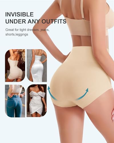 Women's Tummy Control Shapewear Underwear, High Waisted Body Shaper - color: Beige, size: Medium