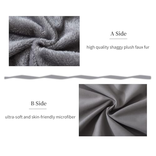 WhatsBedding Memory Foam Body Pillow with Cover, Long Bed Pillow for Adults - color: White Pillow+ Sherpa Grey Pillowcase