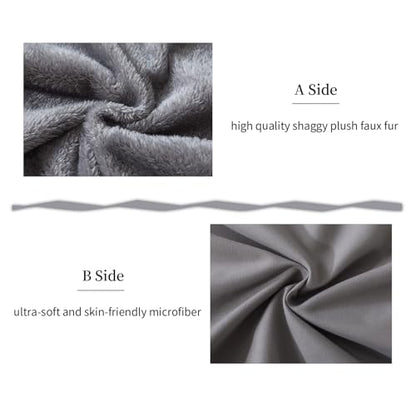 WhatsBedding Memory Foam Body Pillow with Cover, Long Bed Pillow for Adults - color: White Pillow+ Sherpa Grey Pillowcase