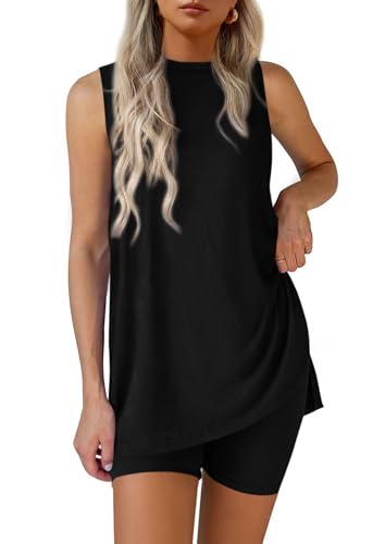 PRETTYGARDEN Lounge Sets for Women Matching 2 Piece Outfit - color: Black, size: Medium