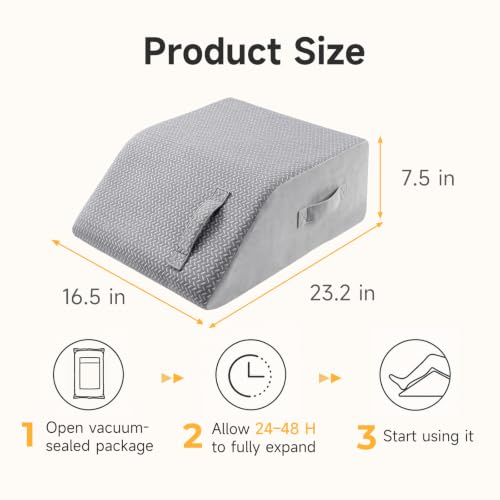 Leg Pillow Elevation Blood Circulation,Wedge Pillow for Leg - color: Grey