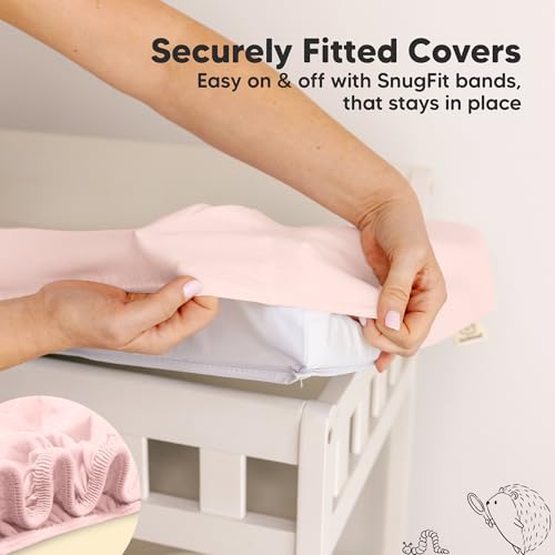 2-Pack Baby Changing Pad Cover for Girl, Boy, 34x18 (Mist Rose) - color: Mist Rose, size: Viscose derived from Bamboo