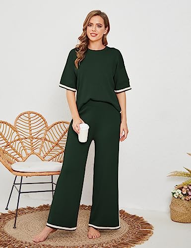 Tanming Women's Sweater Sets 2 Piece Lounge Set Tracksuits - color: Army Green, size: Small