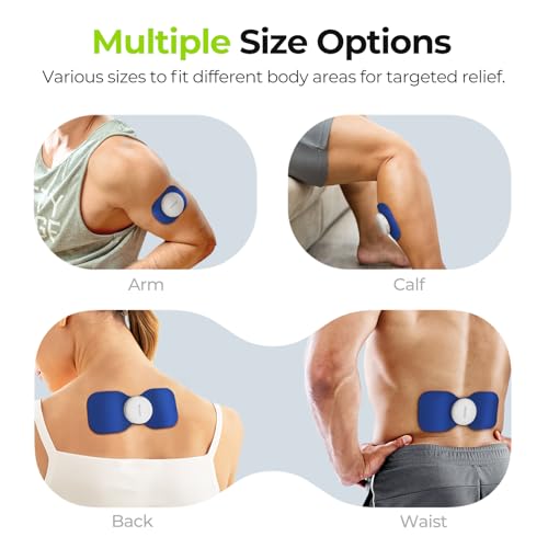 AUVON Wireless TENS Unit Electrode Pads 12 Pcs, 2 Sizes, Latex-Free - color: Blue