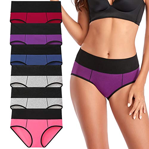 Annenmy Postpartum Underwear Women High Waisted Cotton Underwear Breathable C Section Panties Tummy Control Briefs - color: Dark Assorted Colors, 6 Pack, size: 5X-Large
