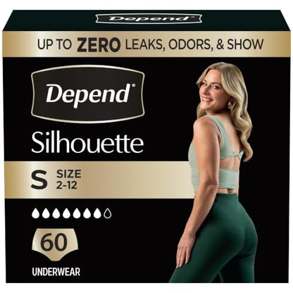 Depend Silhouette Incontinence Underwear for Women, Small, 60 Count - color: Pink, size: Small