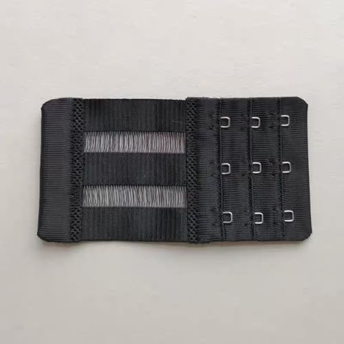 Women Elastic Bra Extenders 1-6 Hook, Bras Back Extension Strap - color: 3 Hook 3/4" Spacing,black/Beige/Red 3pcs