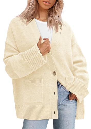 PRETTYGARDEN Women's Winter Oversized Cardigan Sweaters - color: Beige, size: X-Large