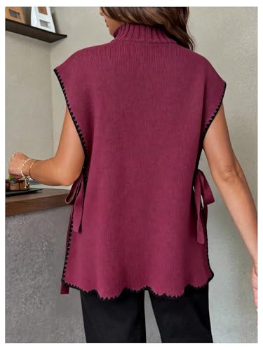 MakeMeChic Women's Maternity Sweater Vest Fall Pregnancy Tops - color: Red Violet, size: Small