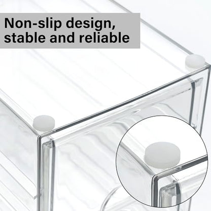 Prsildan 15 Drawers Teacher Toolbox Acrylic Containers, Set of 3 - size: 15 Drawers