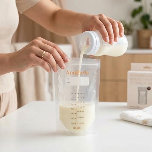 Annabella Breast Milk Storage Bags 50-Pack - BPA Free, Double Seal