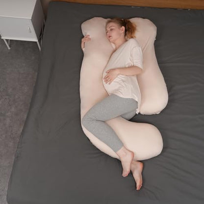 Maternity Pillow Cover ONLY Compatible with Momcozy Pregnancy Pillow (2 Pack Covers-Pillow NOT Included) - color: Storm&grey Starry Moon